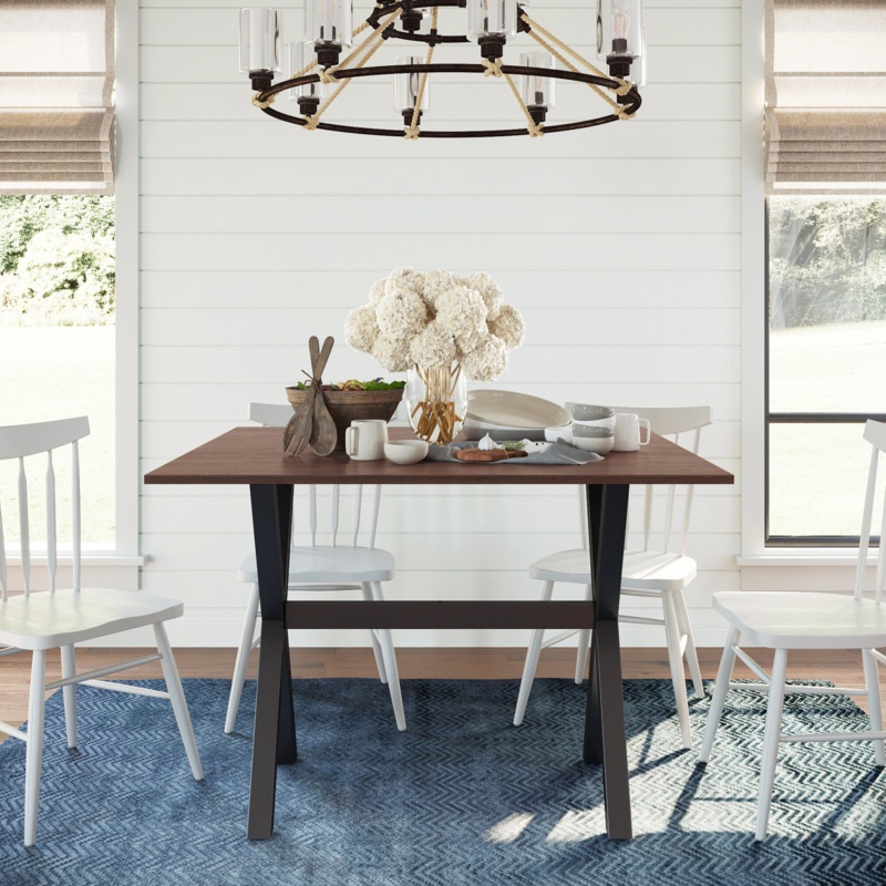 Foldable Dining Table with Drop-Leaf Sides