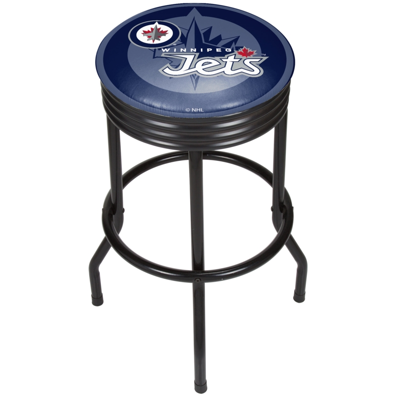 Black Ribbed Swivel Barstool