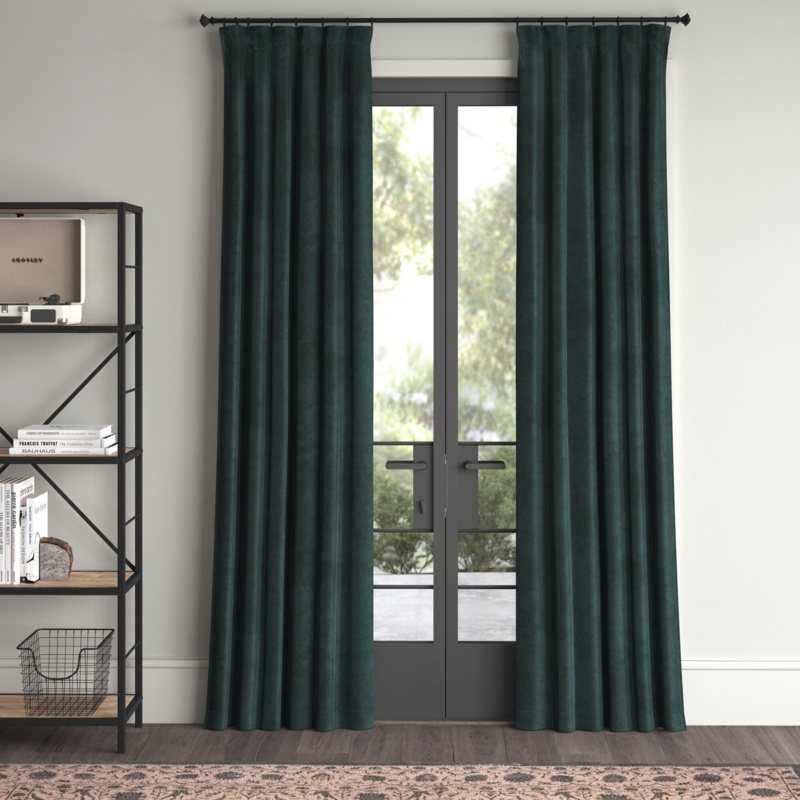 Niemeyer Extra Wide Plush Velvet Curtains for Bedroom - Blackout Curtains for Living Room Window Single Panel