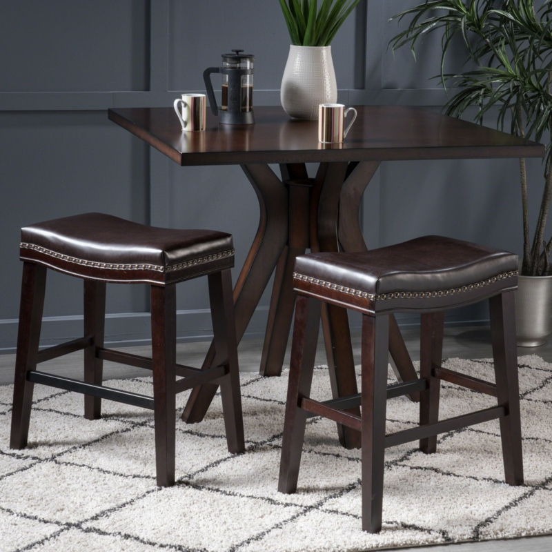 Curved Saddle Seat Rubberwood Stool