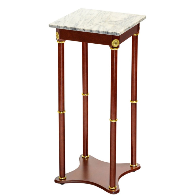 Nobles Square Pedestal Marble Plant Stand