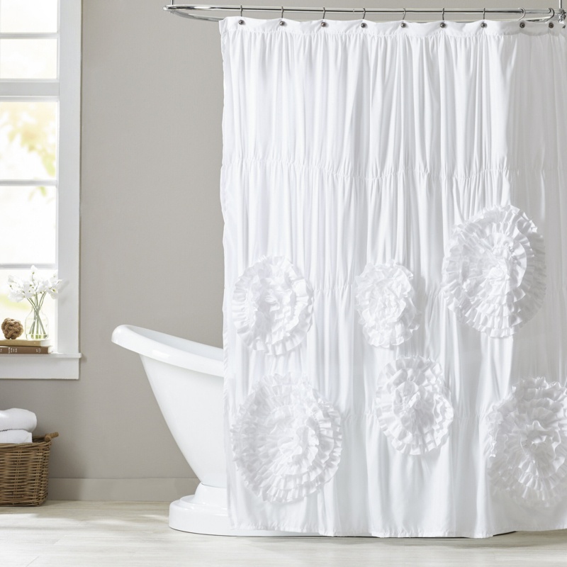 Noren Solid Color Single Shower Curtain
