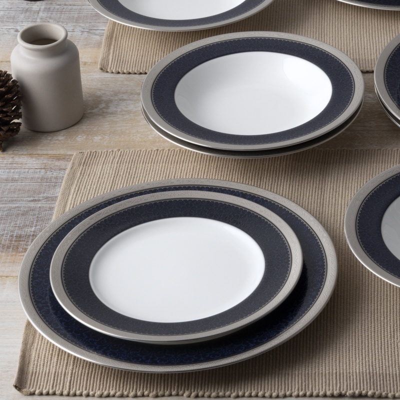 Noritake Odessa Cobalt 12 Pc Set, Service For 4