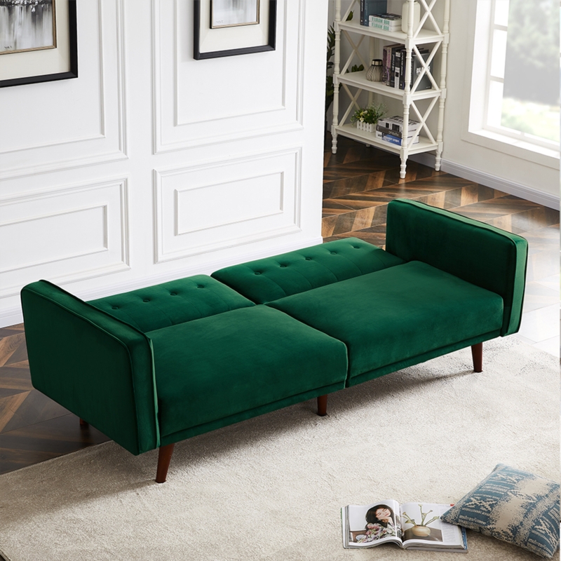 Classic Velvet Loveseat with Wood Frame