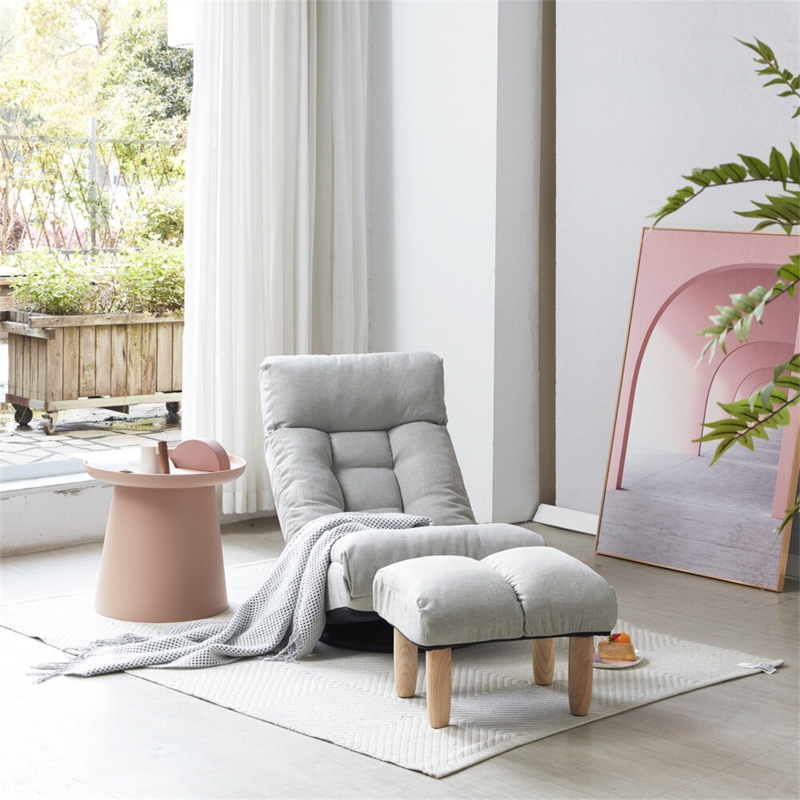 Adjustable Swivel Recliner Chair with Ottoman