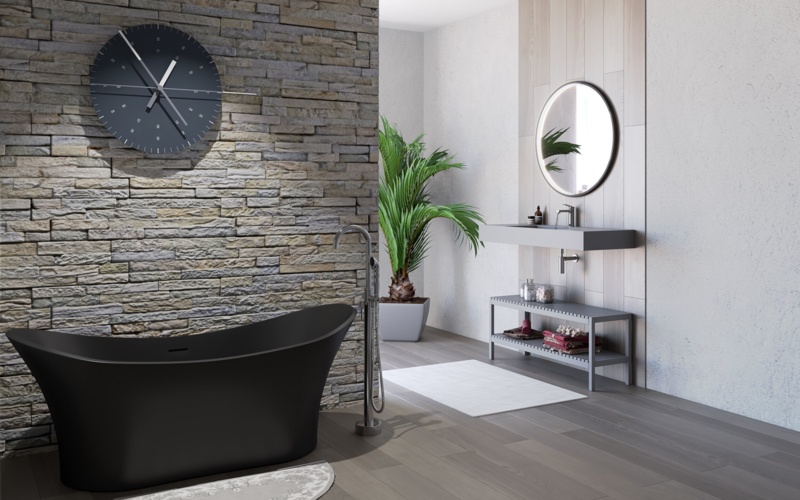 Ocean 69'' x 29.5'' Freestanding Soaking Solid Surface Bathtub
