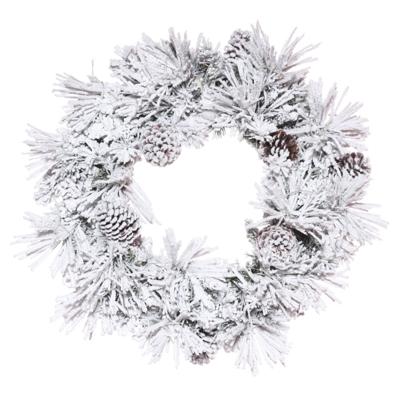 Odaniel Flocked Atka Artificial Christmas Wreath