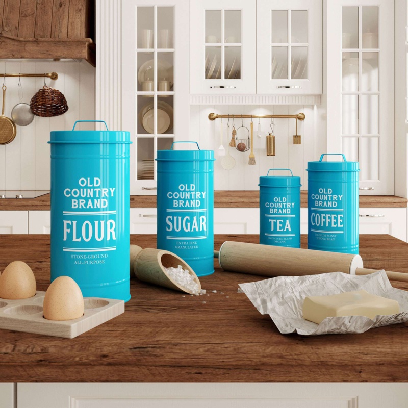 Old Country Brand 4 Piece Kitchen Canister Set