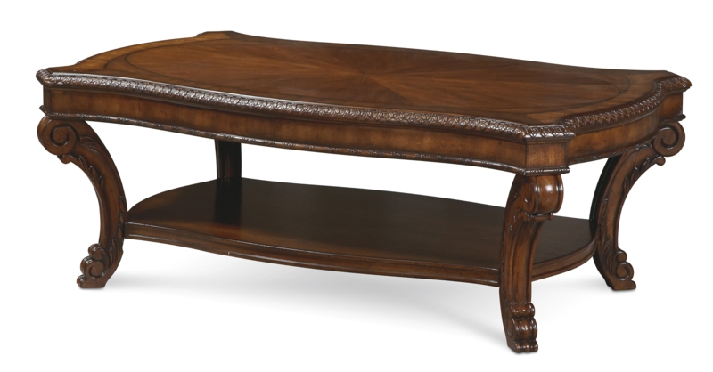 Elegant Sunburst Cherry Coffee Table