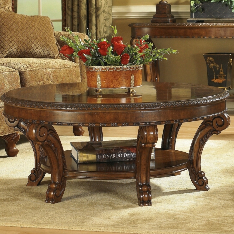 Elegant Round Table with Storage Shelf