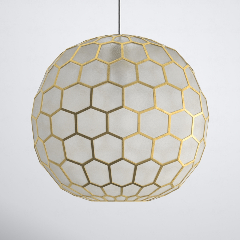 Unique Globe Pendant with Capiz Accents