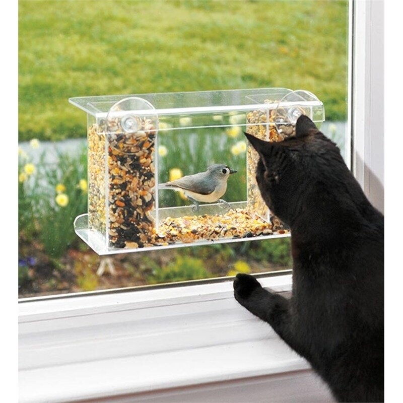 One-Way Window Tray Bird Feeder