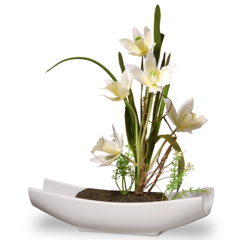 Orchid Floral Arrangement in Planter