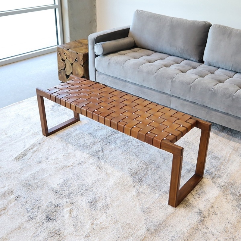Orcutt Genuine Leather Bench