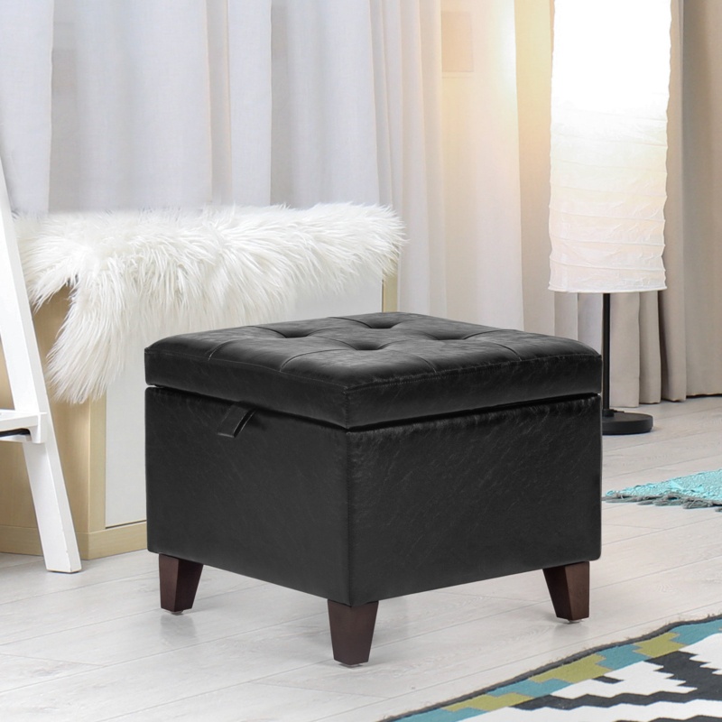 Orella Vegan Leather Storage Ottoman