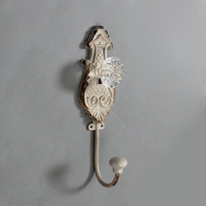 Ornate crystal wall hook set