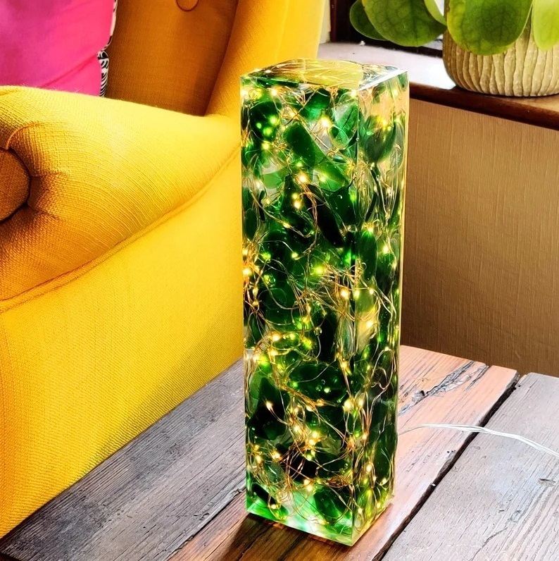 Ornate Sea Glass Lamp