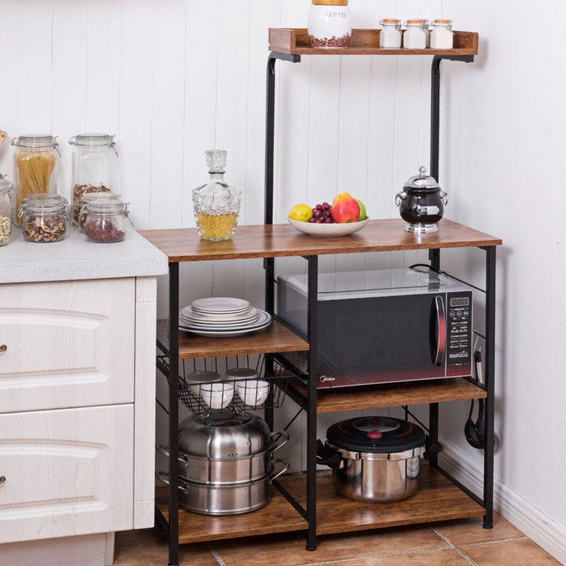 Oroville 35.5'' MDF & Steel Tube Standard Baker's Rack with Microwave Compatibility