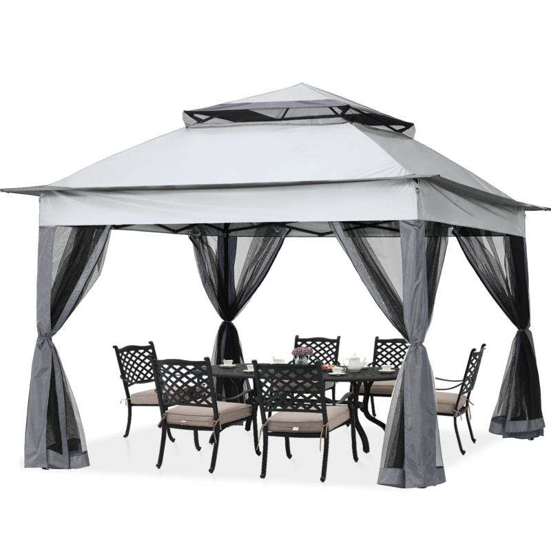 Outdoor 11Ft. W x 11 Ft. D Metal Pop-Up Gazebo