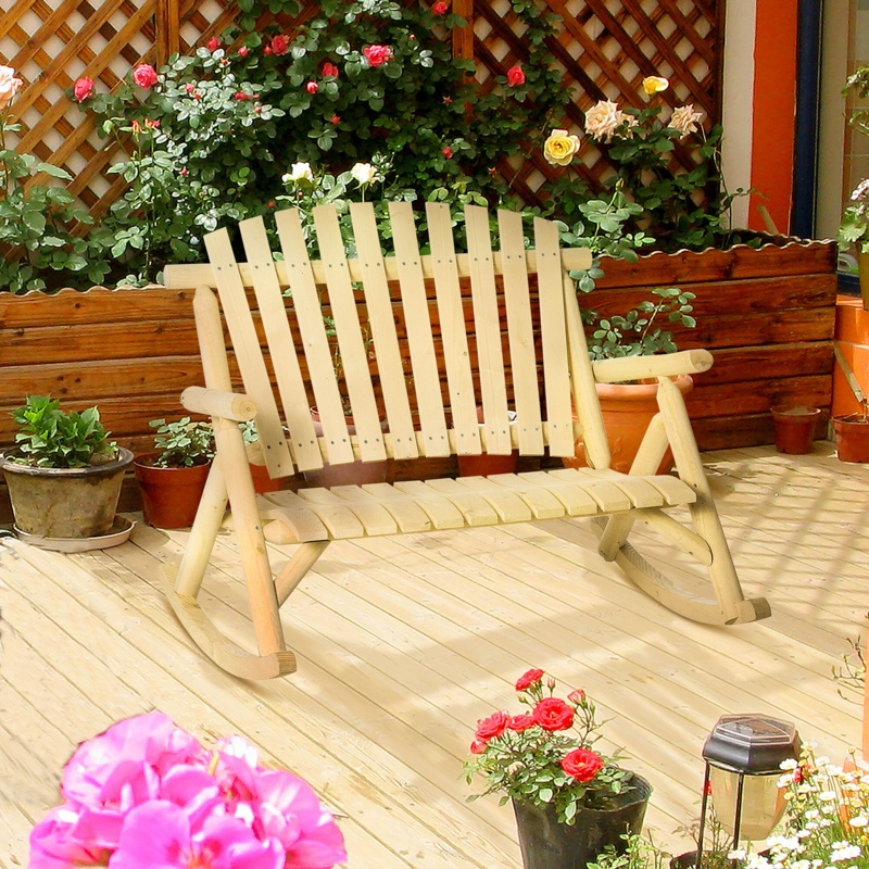 Outdoor Assaria Rocking Solid Wood Bench
