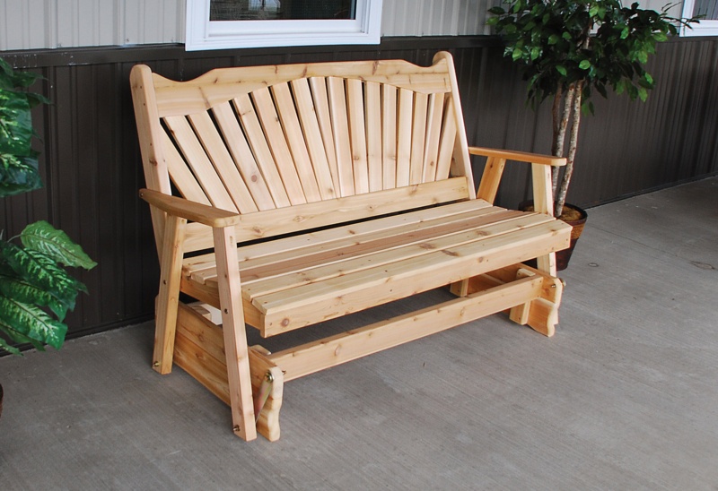 Outdoor Gauvin Gliding Solid Wood Bench