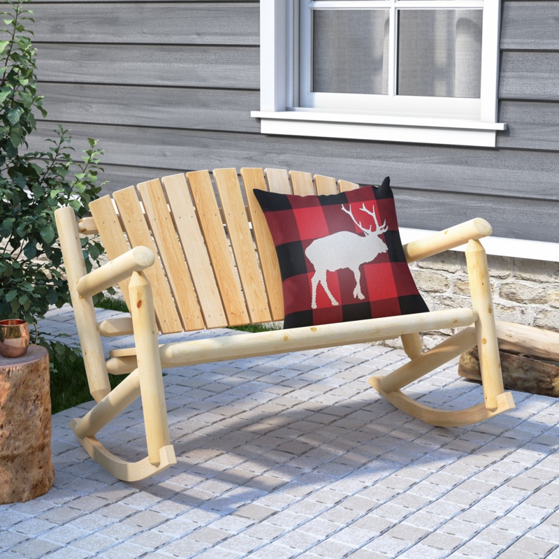 Outdoor Humnoke Rocking Solid Wood Bench
