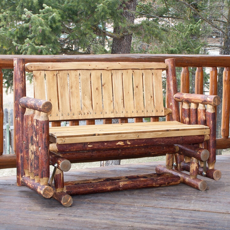 Outdoor Tustin Rocking Solid Wood Bench