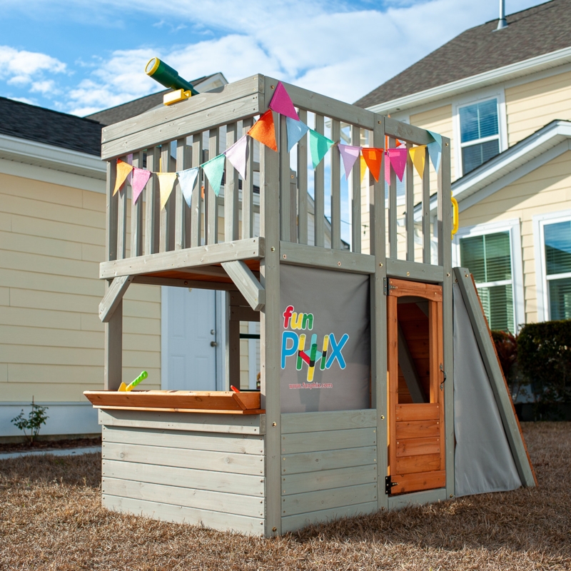 Lookout Post Wooden Playhouse with 2 Levels