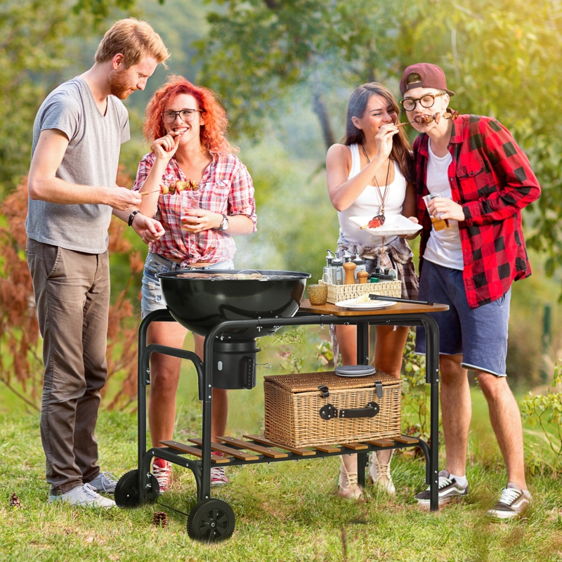 Charcoal Grill with Cutting Board and Storage