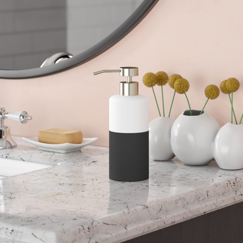 Porcelain Soap Dispenser with Brushed Nickel Pump