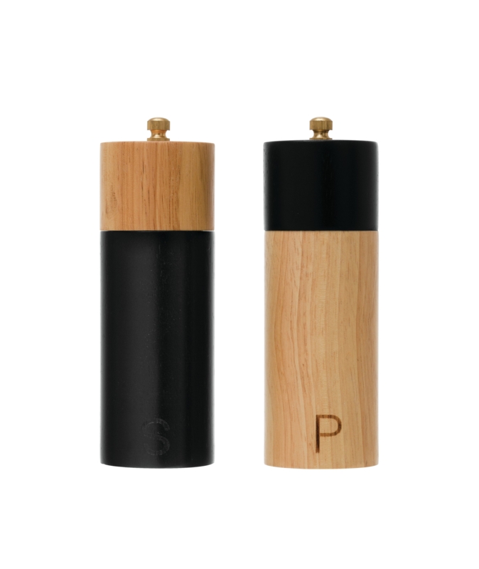 Two-Toned Wooden Salt and Pepper Mills