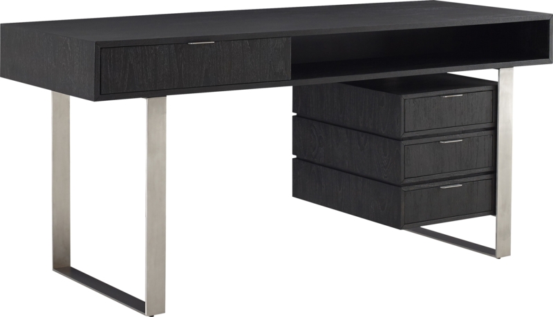 Sandblasted Teak Desk with Mink Finish