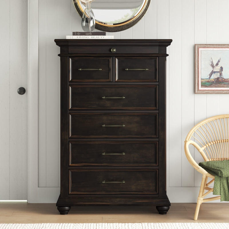 6-Drawer Lingerie Chest with Weathered Finish