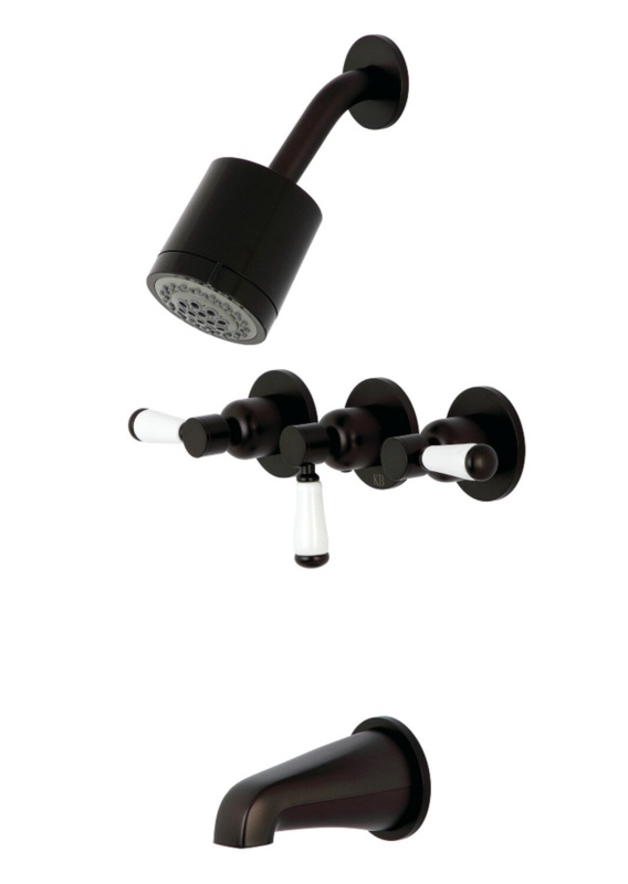 Paris 3-Handle Volume Control Tub and Shower Faucet with Rough-in Valve