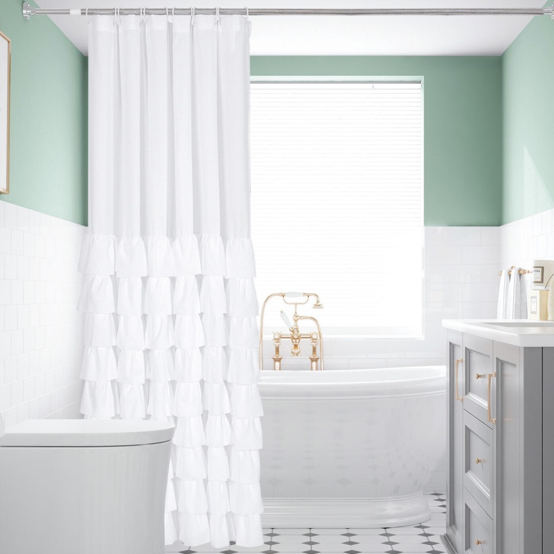 Parris Solid Color Single Shower Curtain