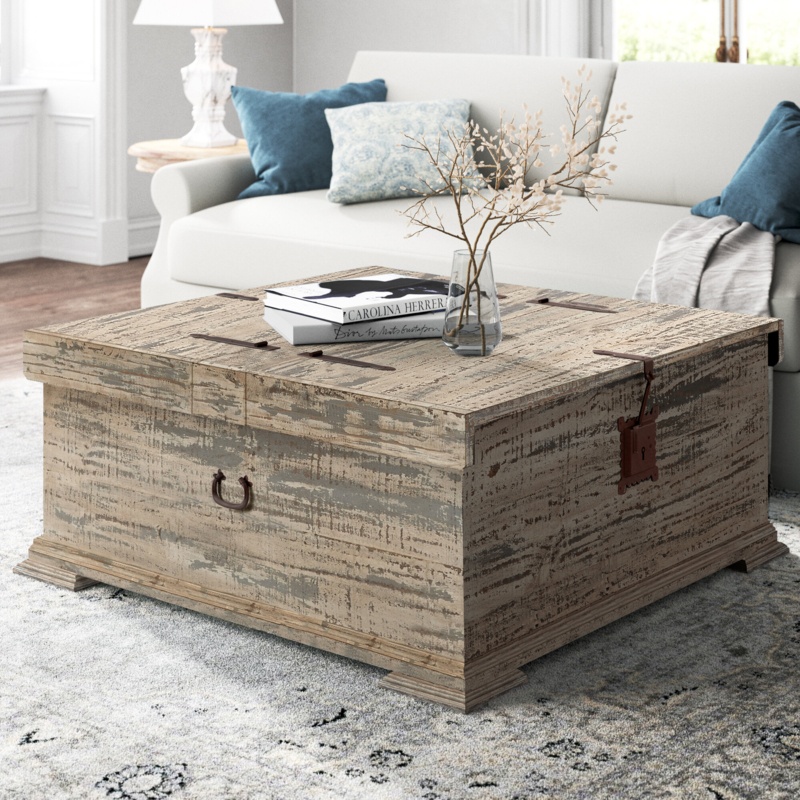 Farmhouse Coffee Table with Hidden Storage