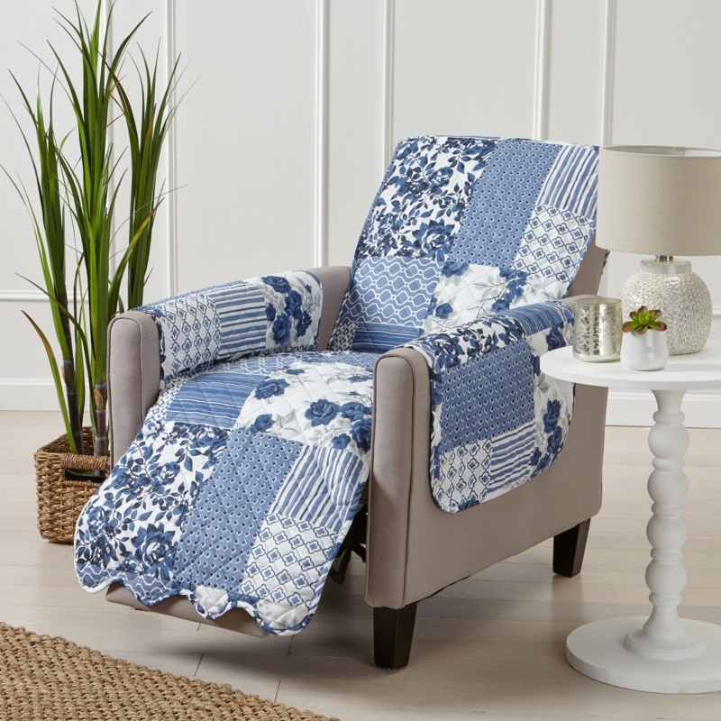 Patchwork Box Cushion Recliner Slipcover