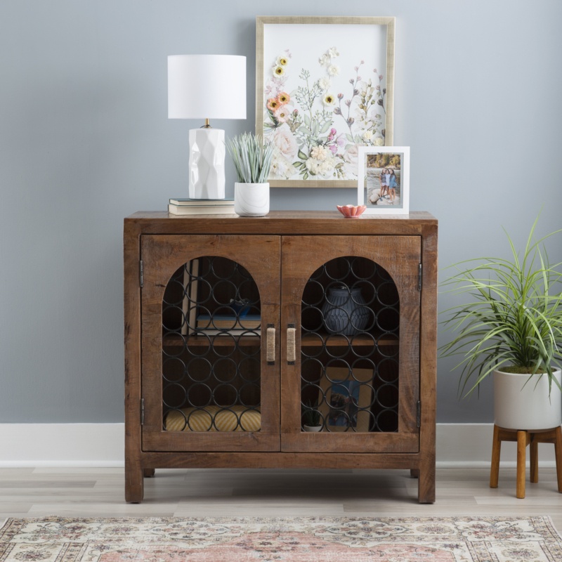 Patrik 33'' Tall Solid Wood 2 - Door Accent Cabinet