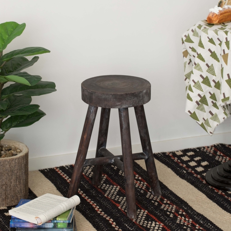 Rustic Wooden Tree Stump Stool