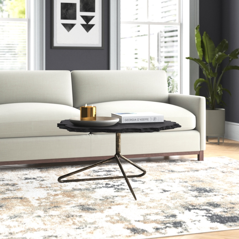 Black Slate Live Edge Coffee Table