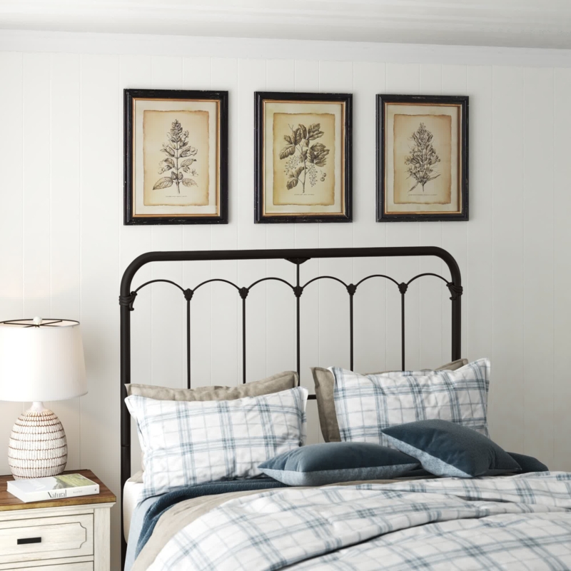 Open-Frame Metal Headboard with Whimsical Detailing