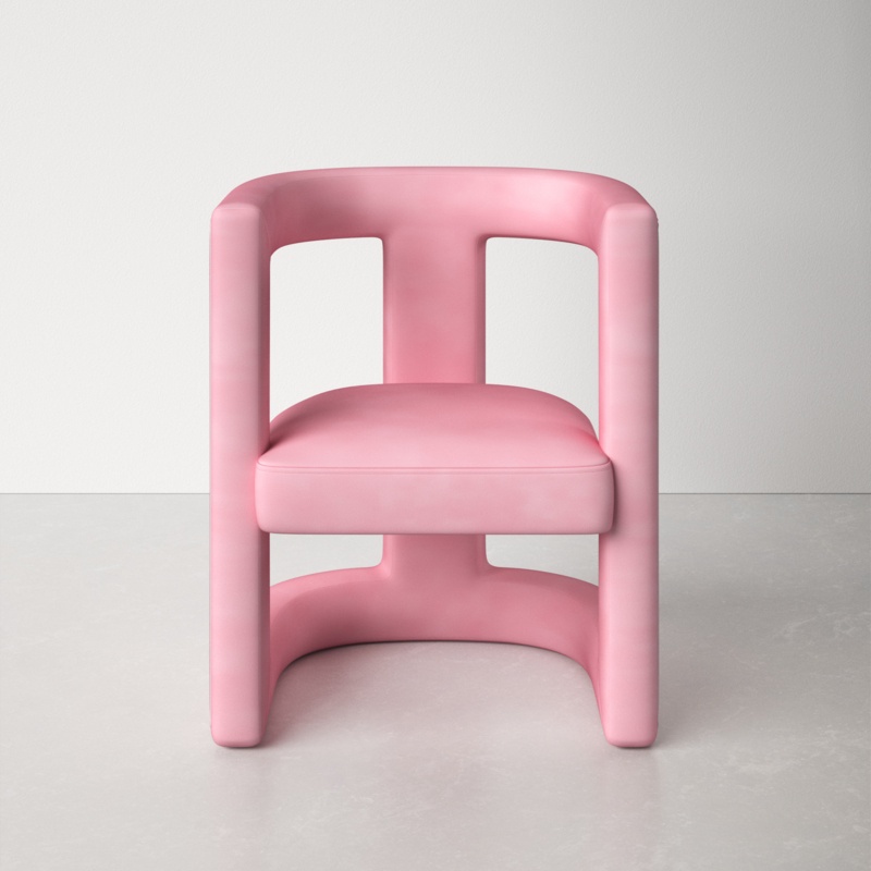 Bold Upholstered Accent Chair with Sled Legs