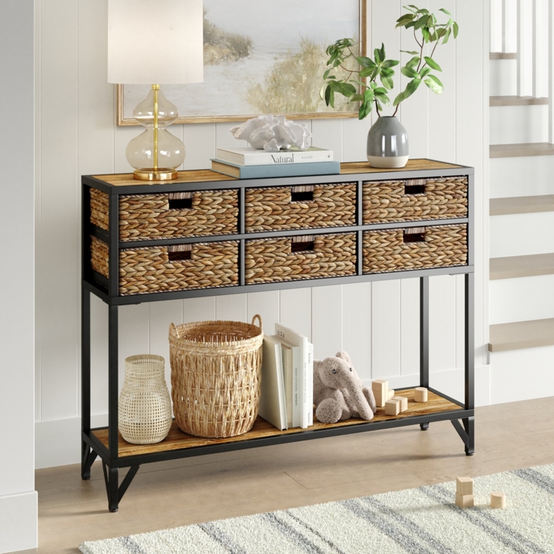 Coastal 6-Drawer Console Table