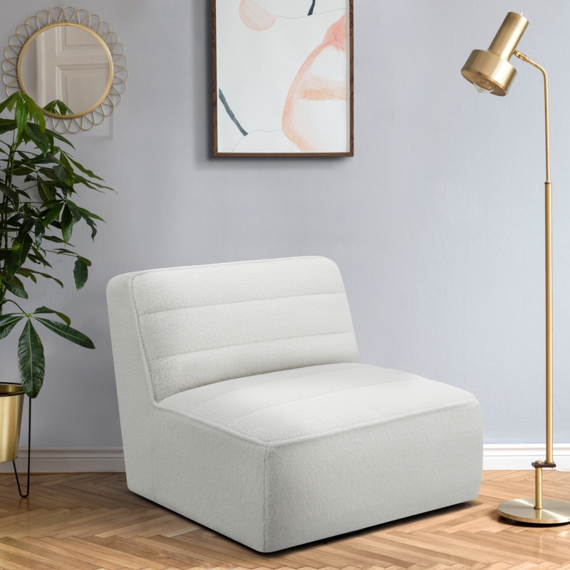 Swivel Accent Chair with Faux Sheepskin Upholstery