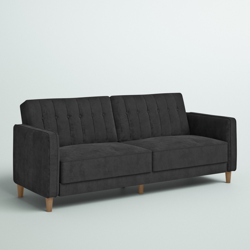 Perdue 81.5" Velvet Square Arm Convertible Sleeper