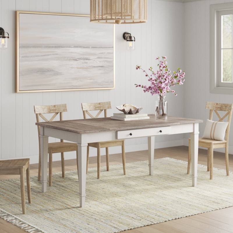 Coastal Farmhouse Dining Table with Storage