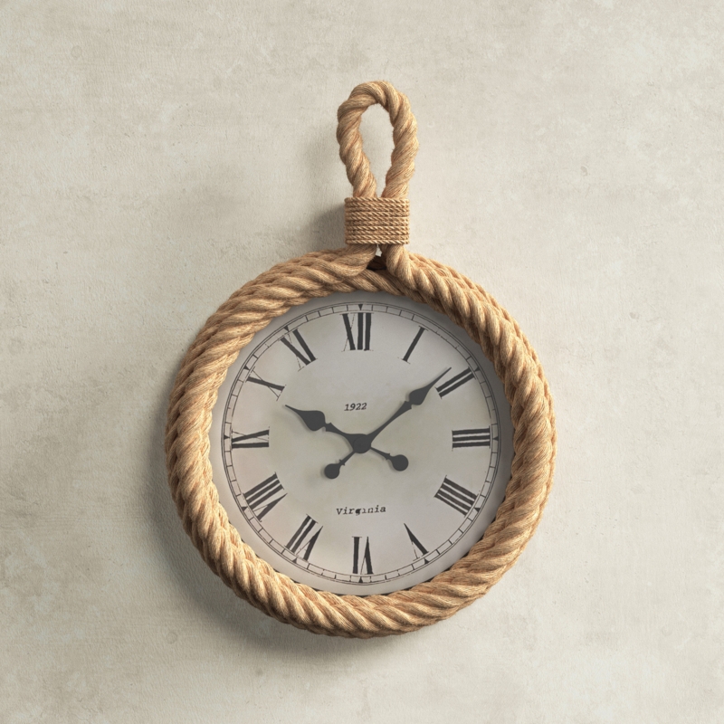 Hemp Rope Wall Clock Decoration