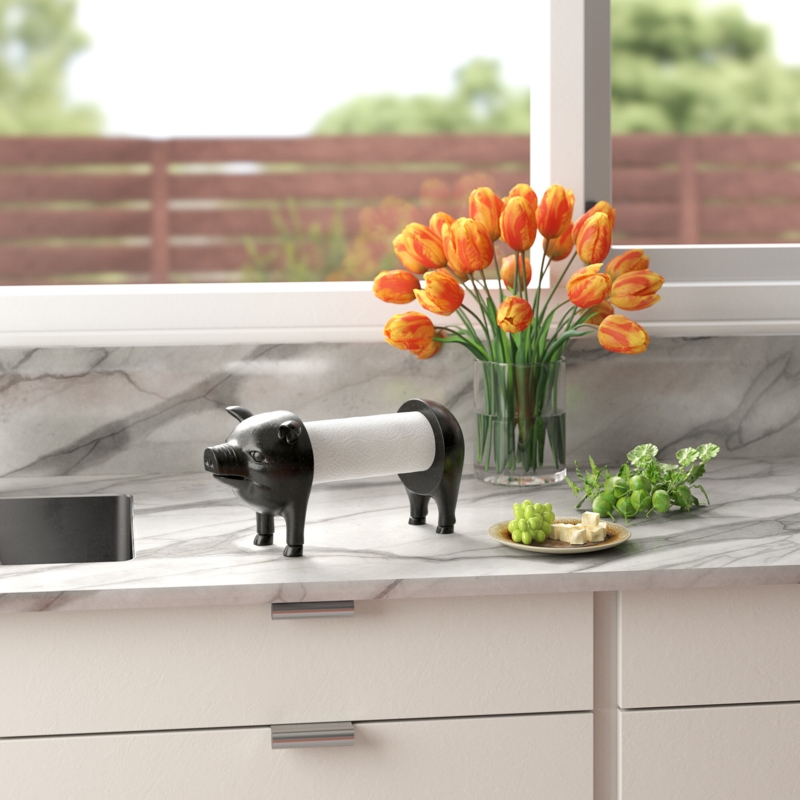 Farmhouse-Style Countertop Paper Towel Holder