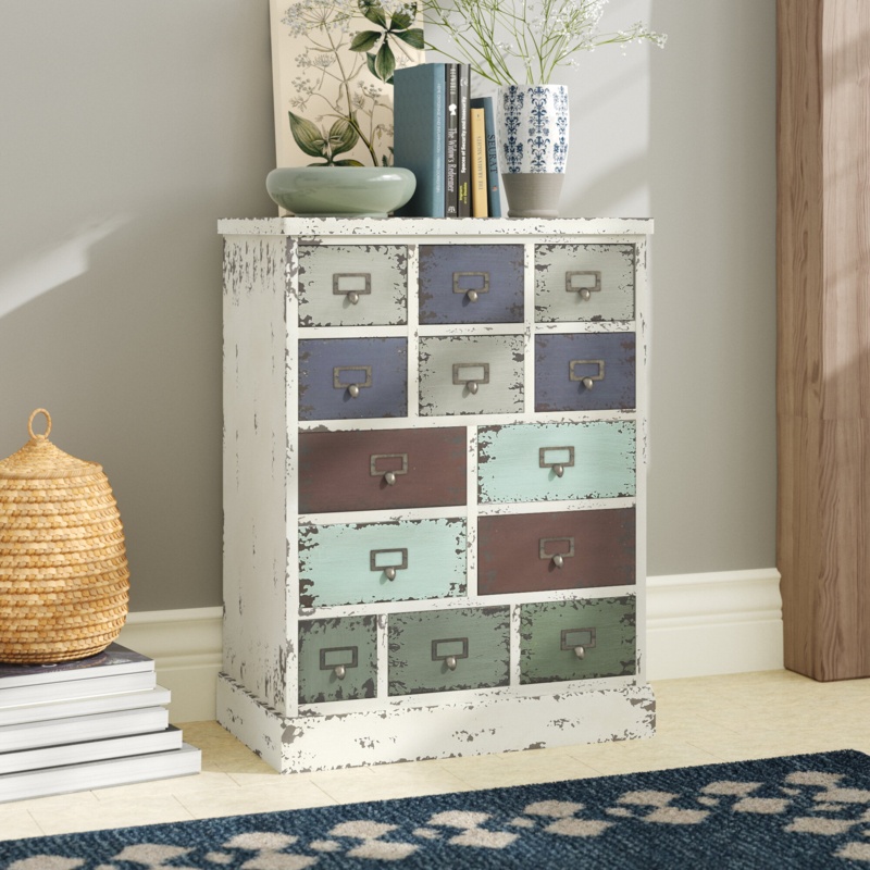 Apothecary Chest with Multicolored Drawers