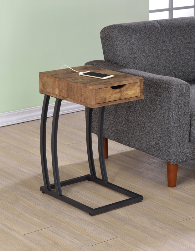 Rustic Industrial Table with Built-In Power Outlets